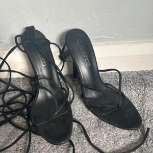 Boohoo Black Strappy Heels